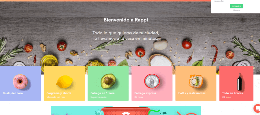 pagina principal de rappi