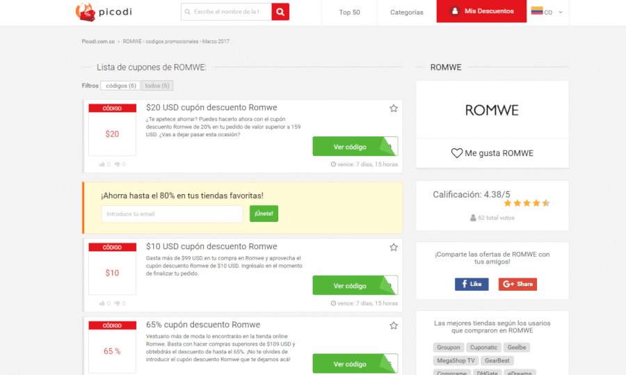 descuentos en romwe