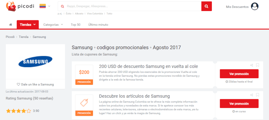 descuentos samsung