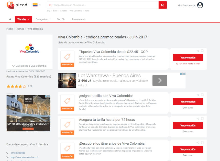 descuentos Viva Colombia