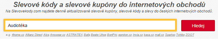 Hledaní slevového kódu