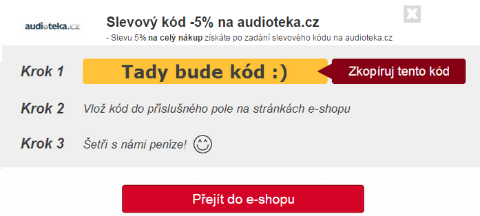 Zobrazení slevového kódu