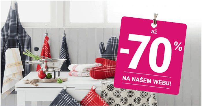 Slevy 70% na bytové dekorace