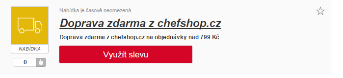 Výběr slevového kuponu na chefshop.cz