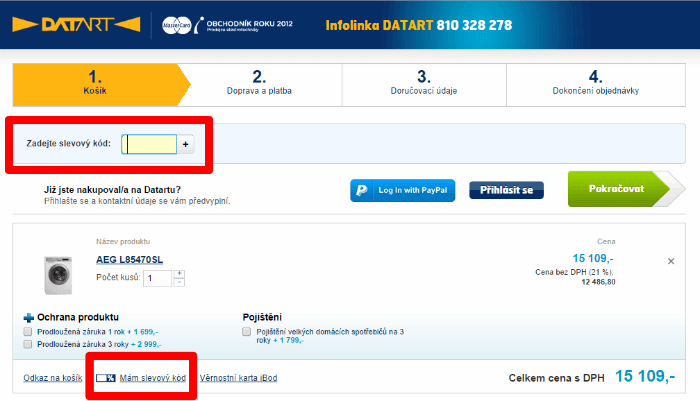 Jak použít slevový kód na datart.cz Jak použít slevový kód na datart.cz