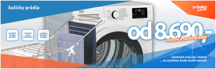 Sušičky prádla se slevou na e-beko.cz