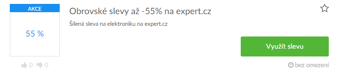 Využití slevy na expert.cz