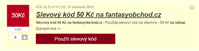 Využití slevy na fantasyobchod.cz