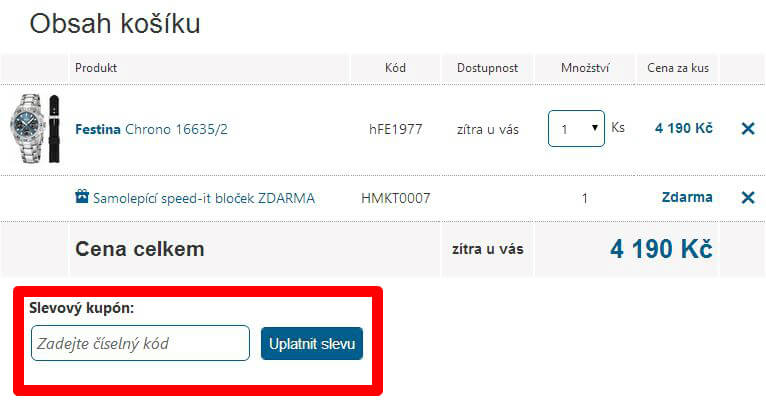 Jak využít slevové kódy na Hodinky.cz Jak využít slevové kódy na Hodinky.cz