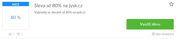 využití slevy Jysk