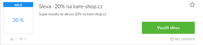 využítí slevy na kare-shop