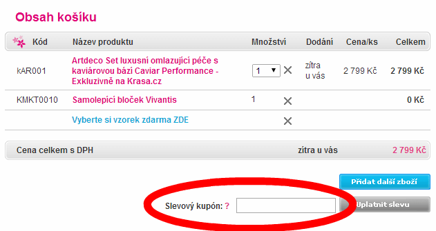 Jak použít slevový kupón na krasa.cz Jak použít slevový kupón na krasa.cz
