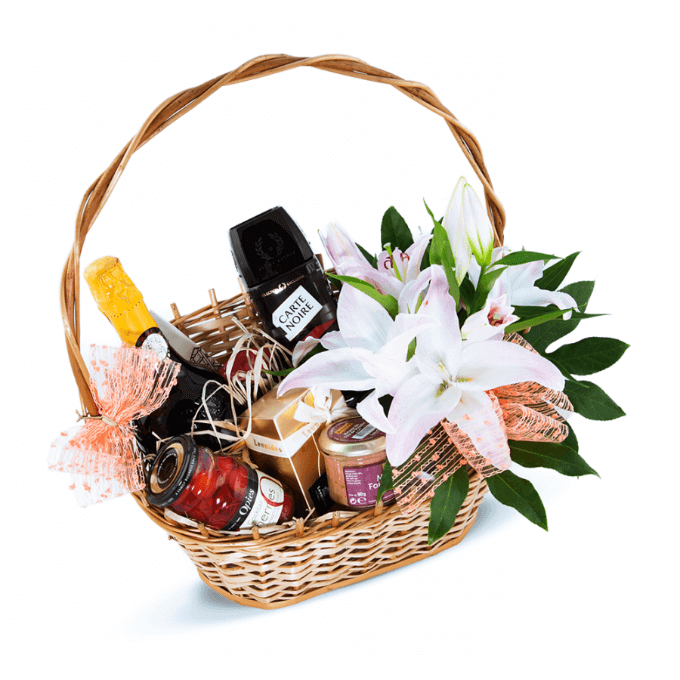 Dárkový koš s liliemi na Kvetinyexpres.cz