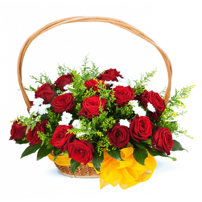 Koš s růžemi na Kvetinyexpres.cz