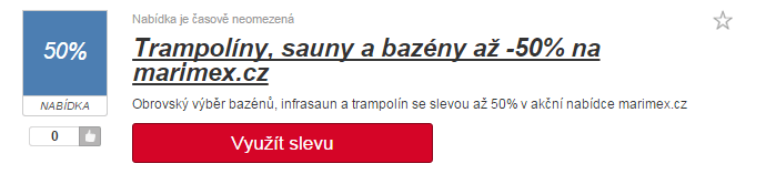 Využití slevy na marimex.cz