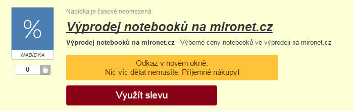 Slevové kody na mironet.cz