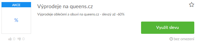 Využití slevy na Queens.cz