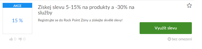 Využití slev na rockpoint.cz