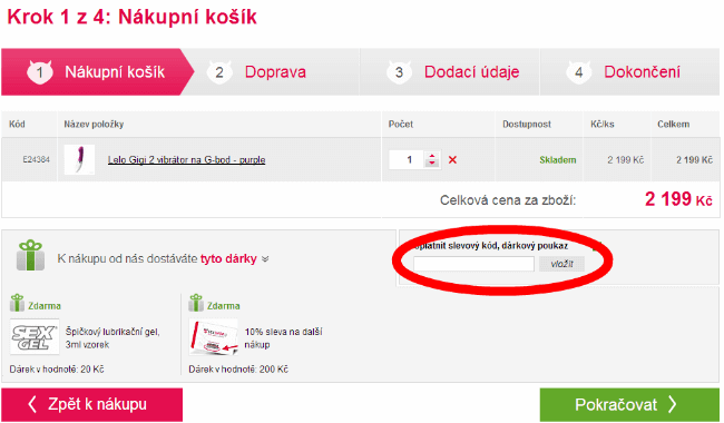 Jak uplatnit slevový kód na Sexshop.cz Jak uplatnit slevový kód na Sexshop.cz