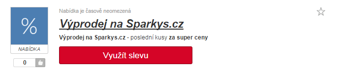 Využití slevy Sparkys