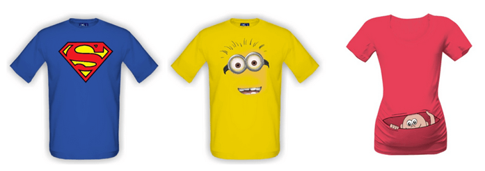 trička s potiskem sleva