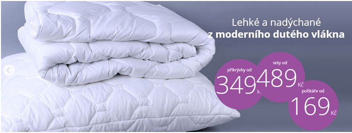 Slevy na peřiny a polštáře