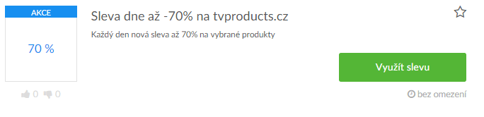 Využití slevy na Tvproducts.cz