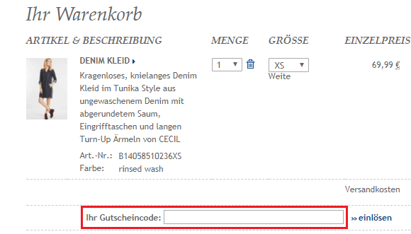 CECIL Gutschein-Code
