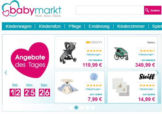 Die babymarkt Hauptseite