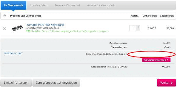 Bax Music Gutschein