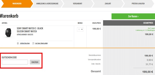 Gutscheincode bei Berlet
