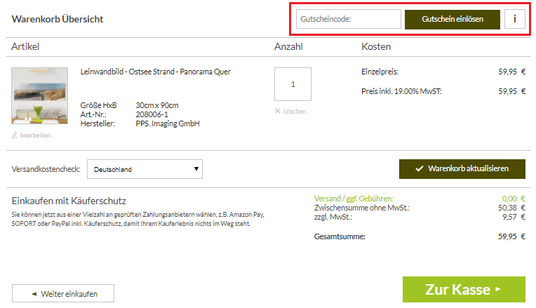Gutscheincode bei Bilderwelten