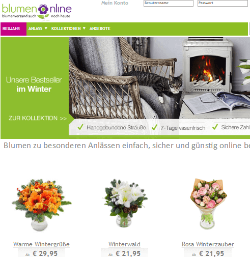 Blumen zum Neujahr bei BlumenOnline