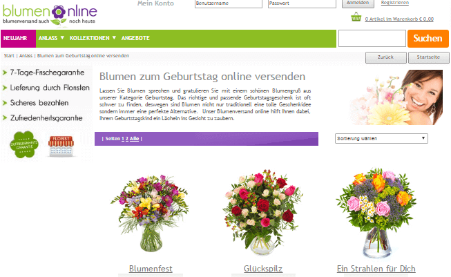 Blumen zum Geburtstag