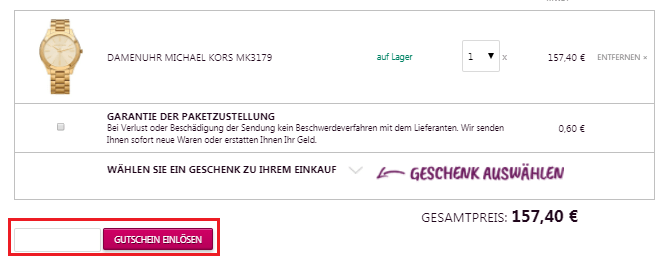 Gutschein einlösen bei BRASTY