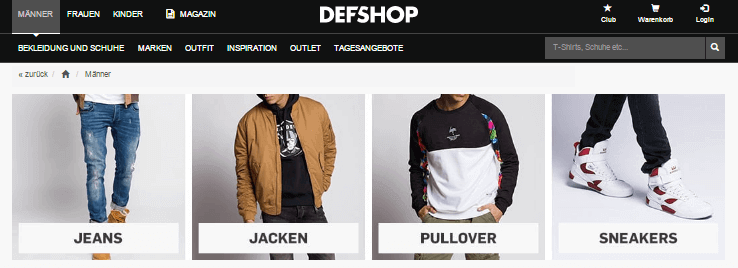 Herrenmode bei DEFDEFSHOP