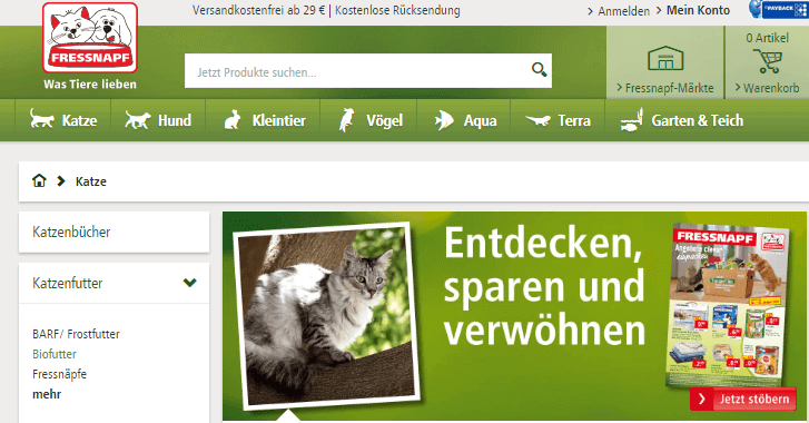 Produkte für Katzen bei Fressnapf