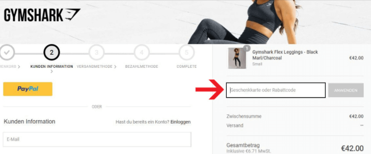 Einen Gymshark Gutschein einlösen