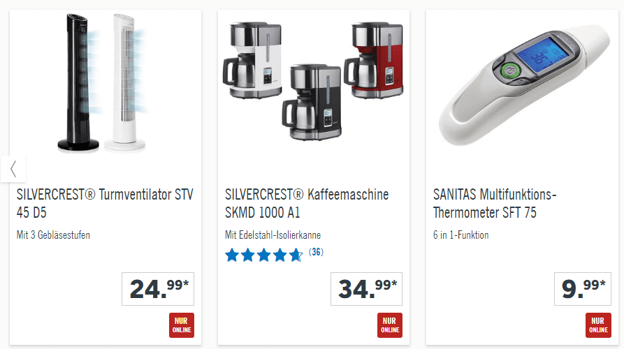 Produkte für den Haushalt und die Küchen bei Lidl