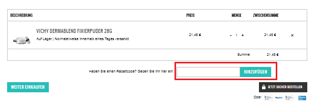 Gutschein bei lookfantastic