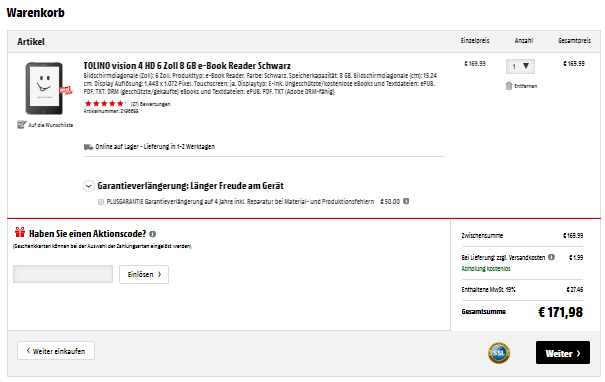 Einen MediaMarkt Gutschein einlösen