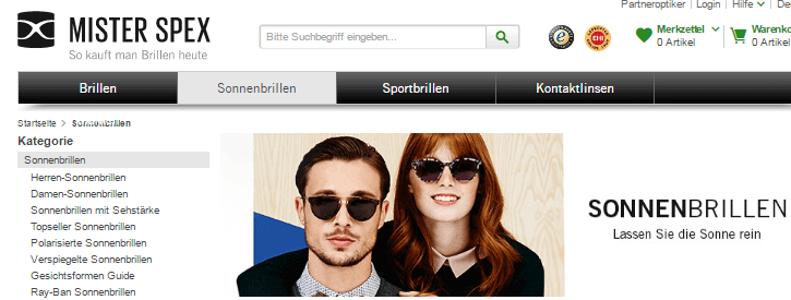 Sonnenbrillen Mister Spex