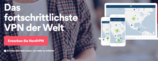 Nord VPN Hauptseite