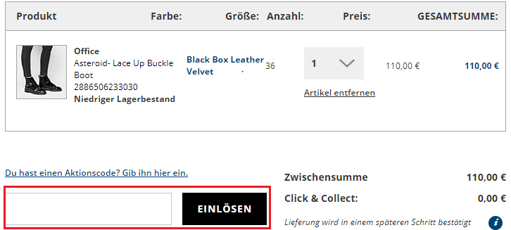 Gutschein bei OFFICE LONDON