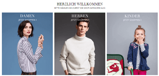 Peek & Cloppenburg Hauptseite