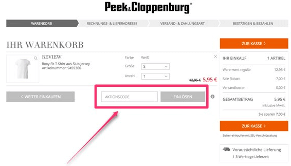 Gutschein bei Peek & Cloppenburg