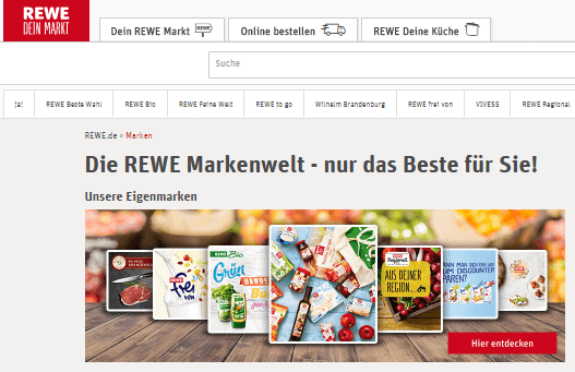 Die bei REWE verfügbaren Marken