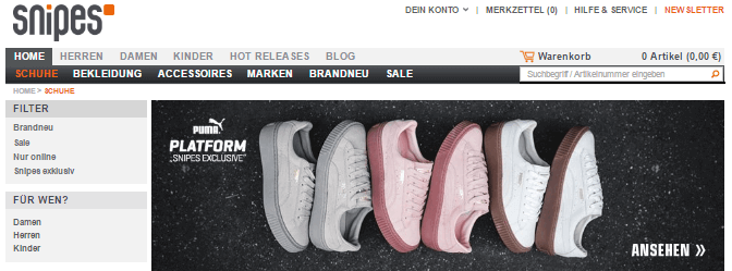 Schuhe bei Snipes