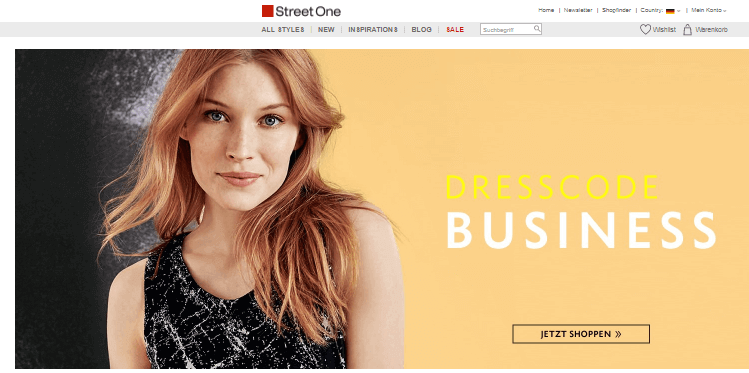 Die Street One Hauptseite