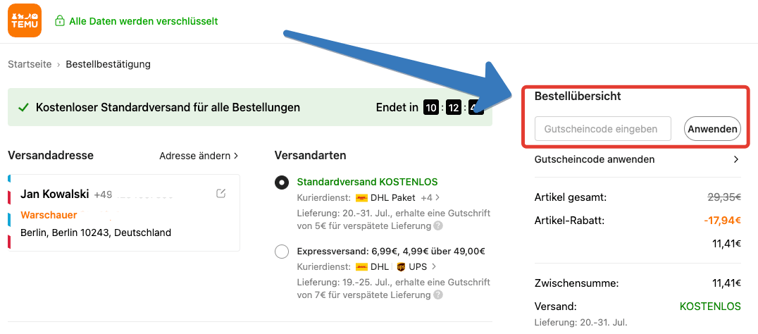 Wie kann man den Temu Gutschein einlösen?